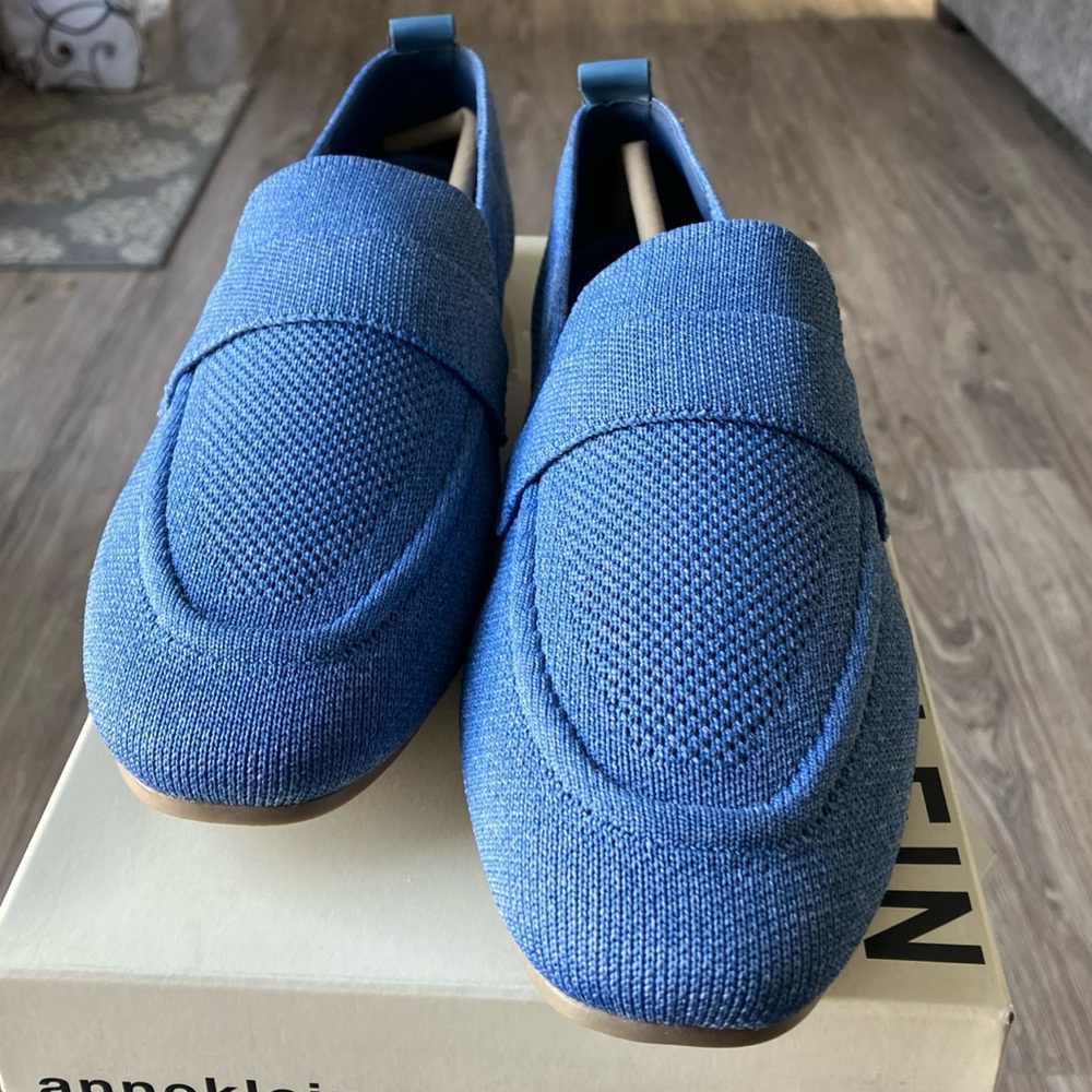 Anne Klein Blue Knit Driving Shoes Loafers TYE01F9 Size 10 M Brand New